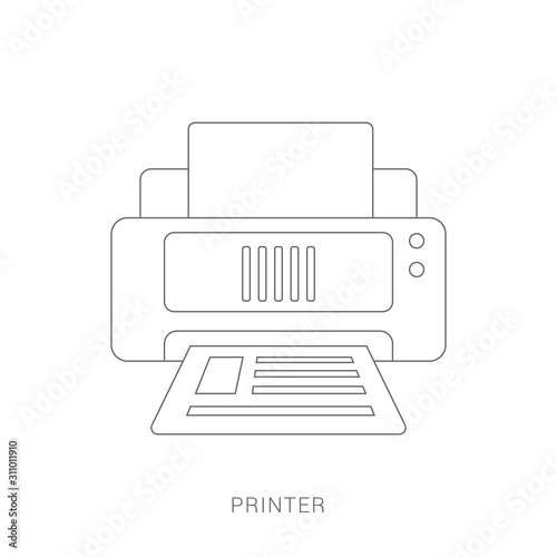 Printer Icon Vector Design Template.