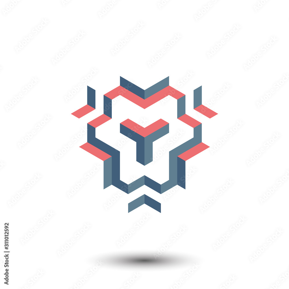 Cube logo design icon. Gray background for your text and logo. Outbox. Vector design