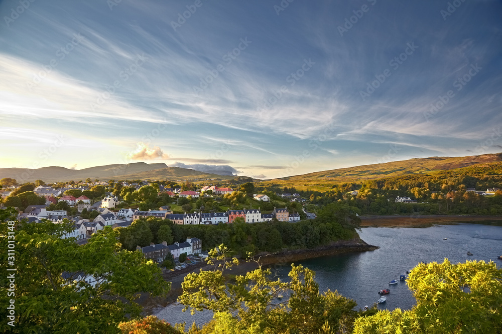 view on Portree, Isle of Skye, Scotland