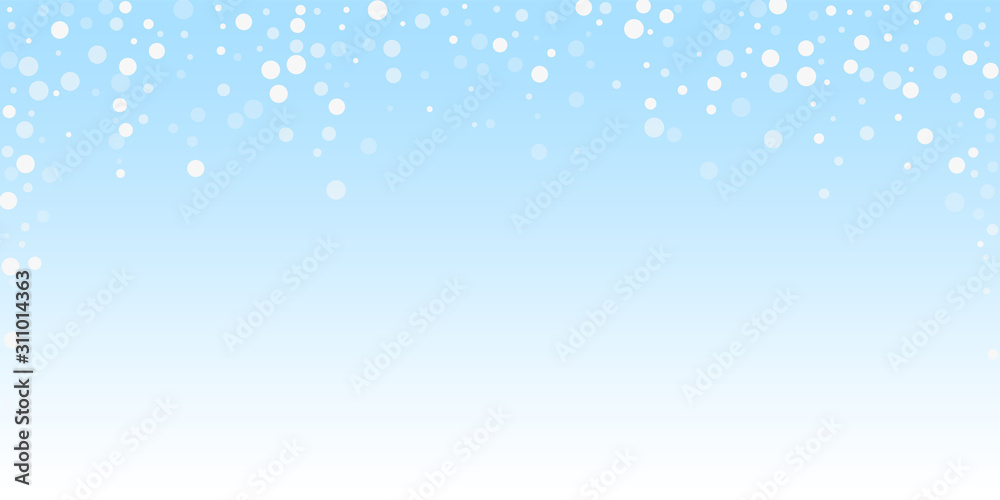 White dots Christmas background. Subtle flying sno