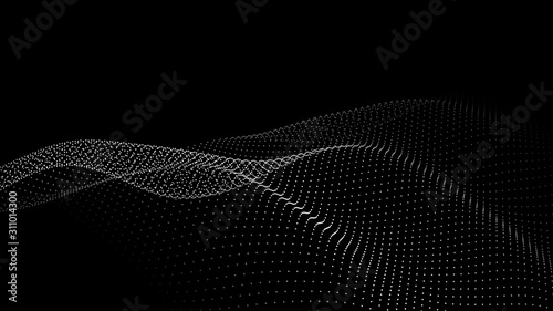 Abstract digital wave of particles. Futuristic point wave. Technology background vector. Vector illustration
