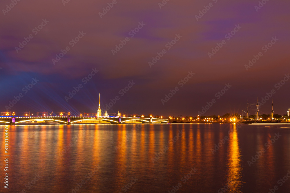 Saint Petersburg. Night  drawbridge