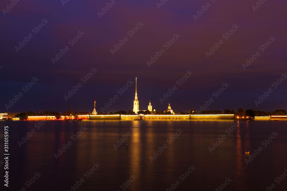 Saint Petersburg. Night  drawbridge