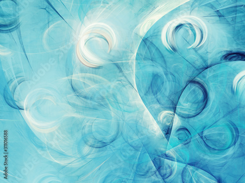 blue abstract fractal background 3d rendering illustration