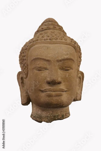 Statue of Buddha's head isolated