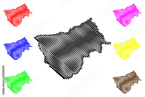 Bamingui-Bangoran Prefecture (Prefectures of the Central African Republic, CAR) map vector illustration, scribble sketch Bamingui Bangoran map photo