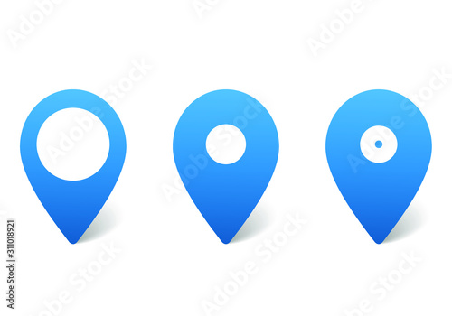Map pointers, set of vector color pins, web icon