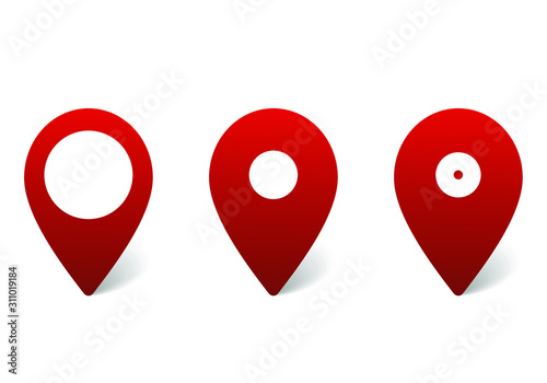 Map pointers, set of vector color pins, web icon