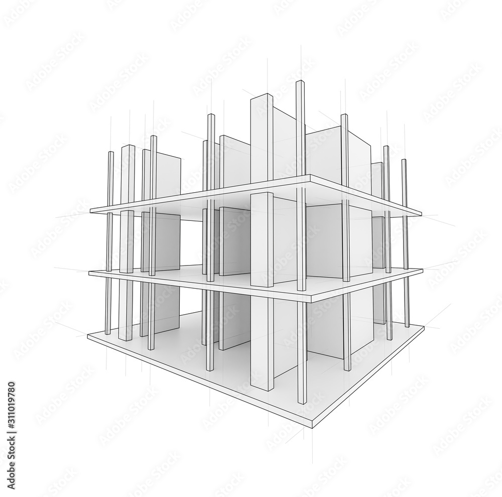 Building house on blueprints - construction project. Generative AI Stock  Illustration | Adobe Stock