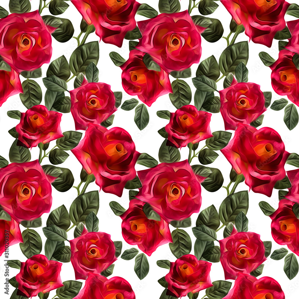 Roses seamless pattern.