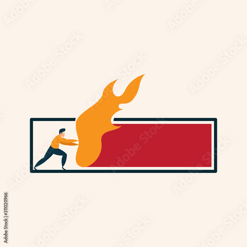 people stop the loading bar flat vector illustration of deadline