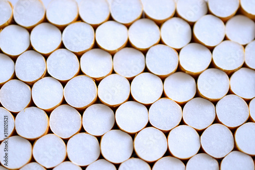 row of filer cigarettes, close up