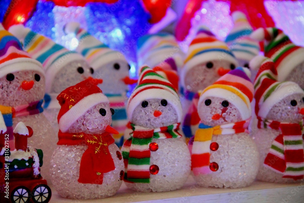 Christmas toys snowmen background