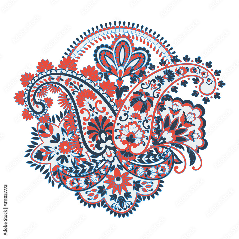Indian, Persian Paisley isolated ornament