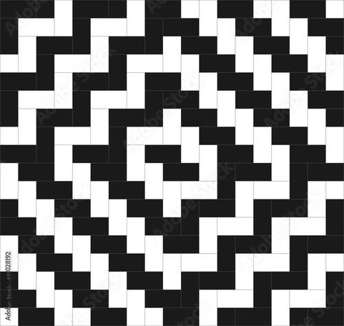 Black and white zigzag chevron pattern background. Rectangles and squares repeat pattern background vector.