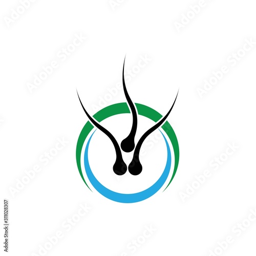 Hair treatment logo vector icon template
