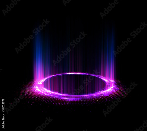 Abstract background. Motion swirl. Glowing circle. Bright spiral. Glow podium. Empty Scene. Space tunnel. Light ellipse. Glint galaxy. Oval stage. Led studio. Lens flare. Glare ring. Show disc.