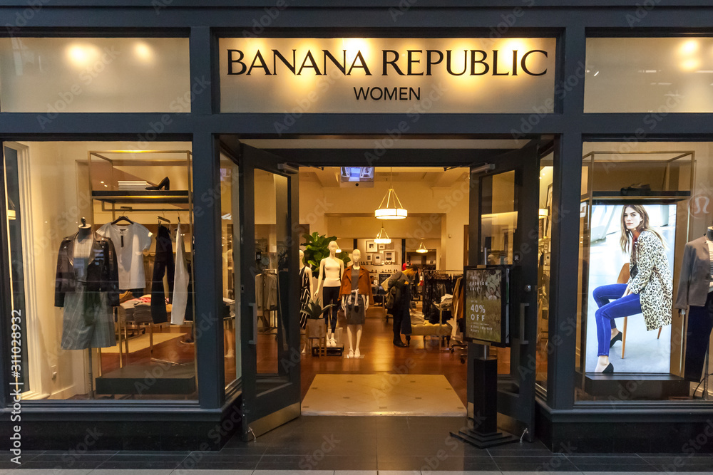 Toronto, Canada - February 12, 2018: Banana Republic storefront in Bayview  Village Shopping Centre. Banana Republic is a retailer operated by Gap, an  American clothing and accessories retailer. Stock Photo | Adobe Stock