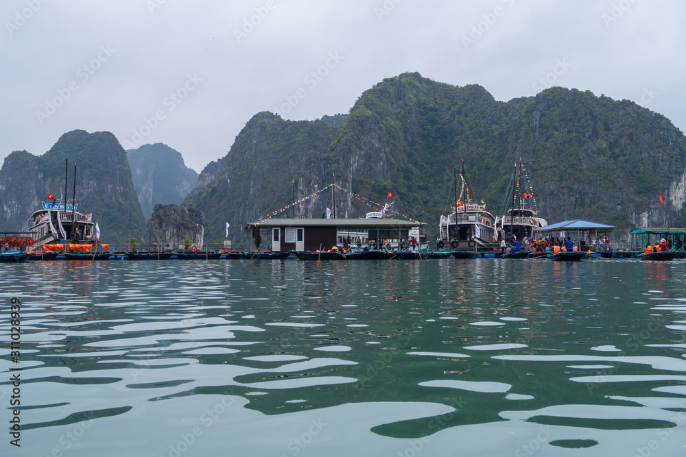 Floating Fishing Village in Ha long Bay, Vietnam