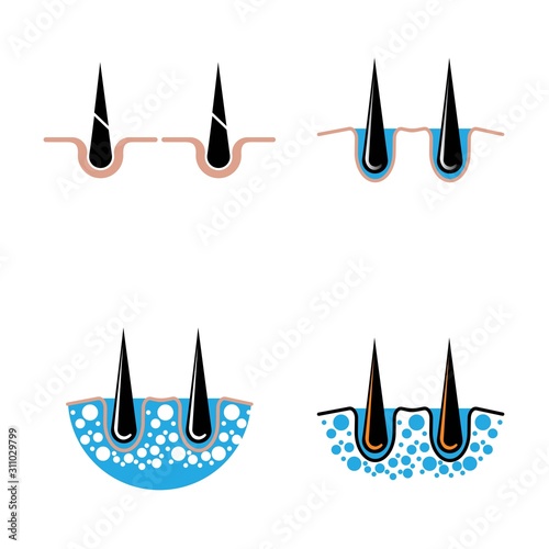 Hair treatment logo vector icon template
