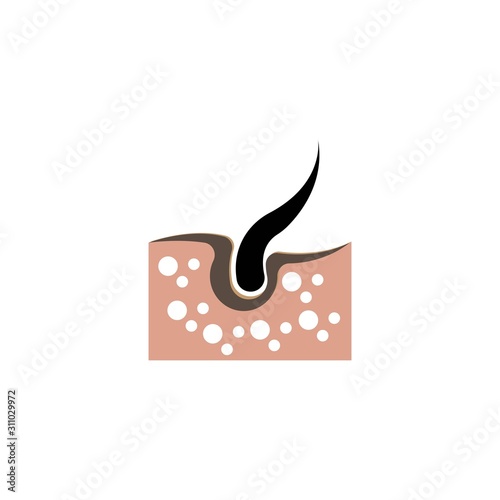 Hair treatment logo vector icon template