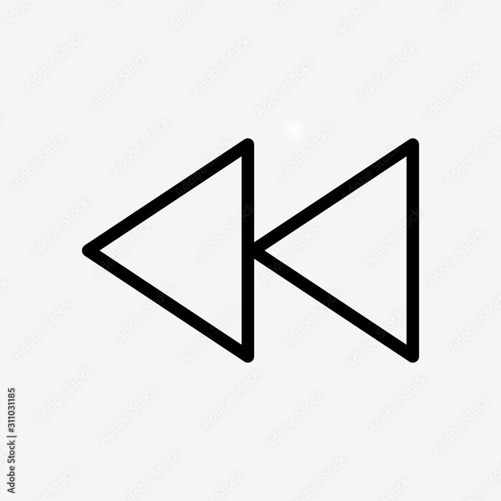Rewind vector sign icon design Rewind vector sign icon design