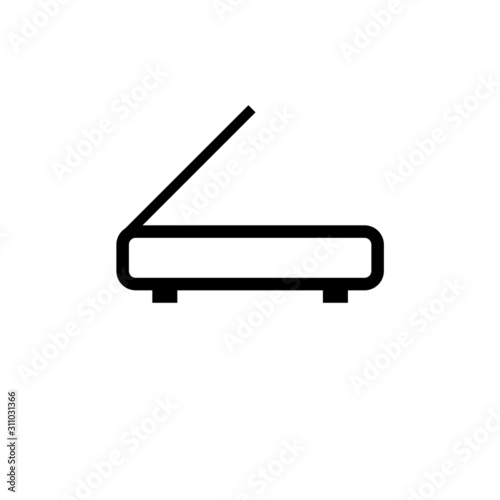 scanner line icon, outline vector sign, linear style pictogram isolated on white. Symbol, logo illustration. Editable stroke. Pixel perfect