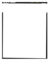 Border. Empty large format film template with copy space isolated on white background with work path inside the image..