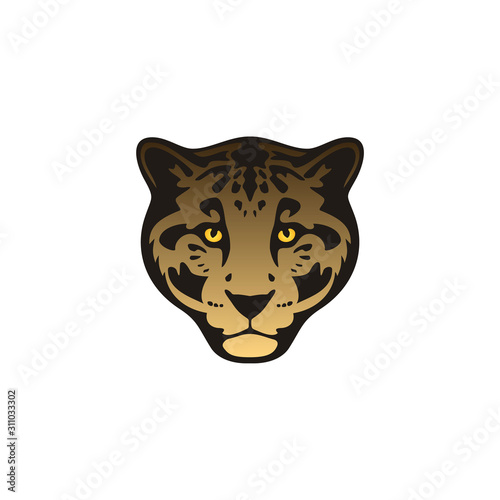 Jaguar Leopard Cat Panther Tiger Face Head clip art logo design