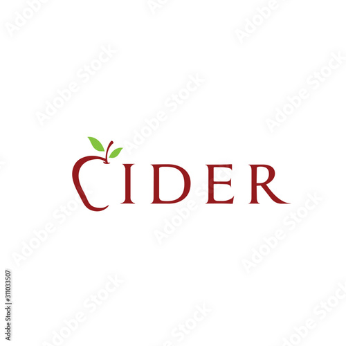 Initial Letter C Cider Apple Fruit Logo design
