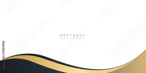Modern gold black abstract wave curved background for presentation design