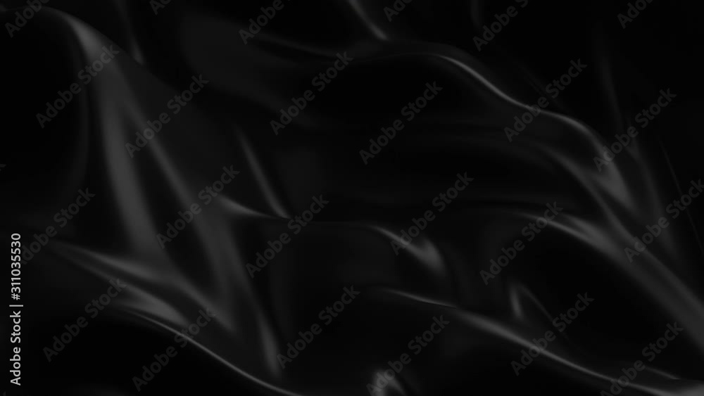 Abstract Smooth Waving Surface Loop 1 Black: animation of complex flowing waving surface in ink black. Smooth hypnotic waves. Rippling surface. Elegant space grey background. 4K