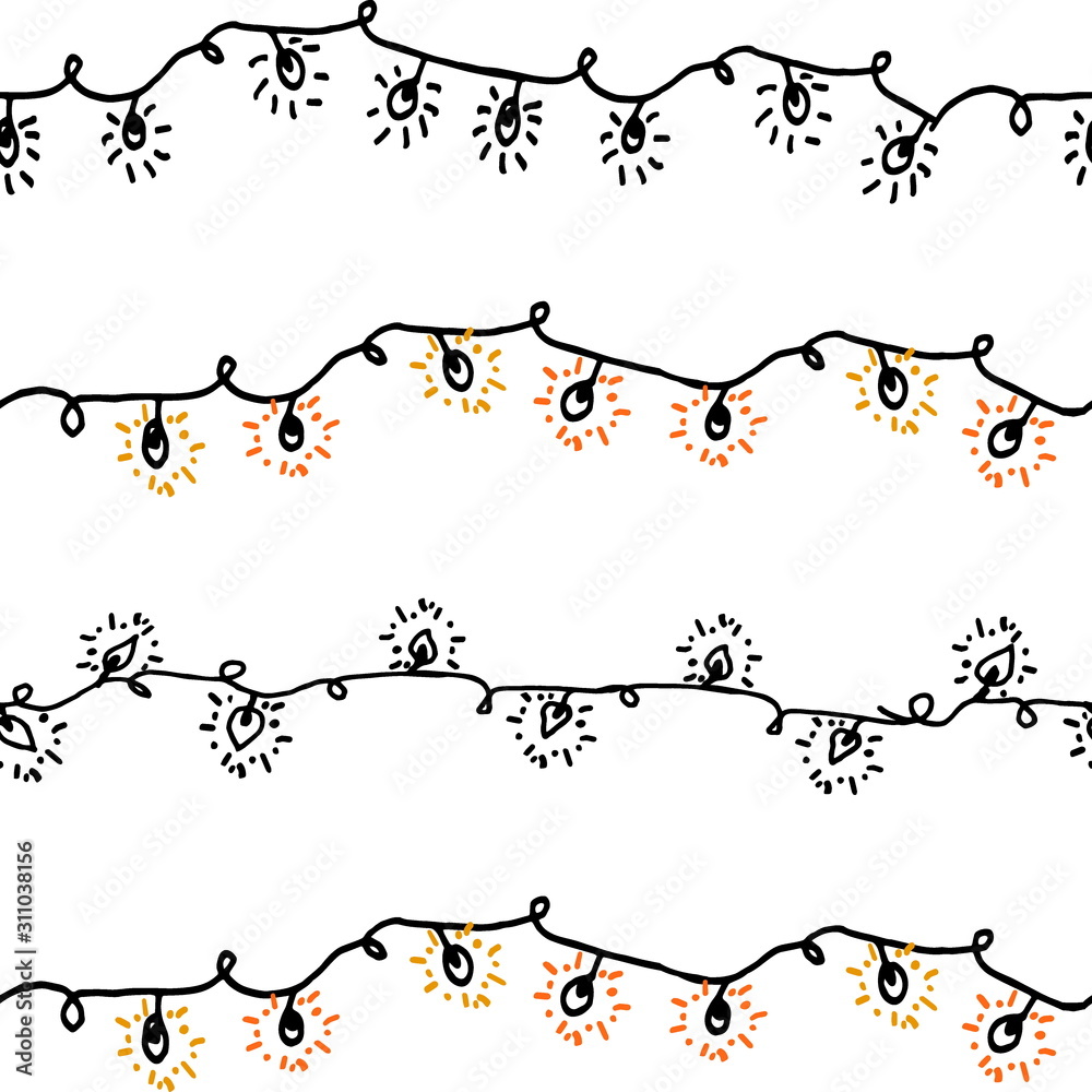 seamless pattern light garland  elements for your design