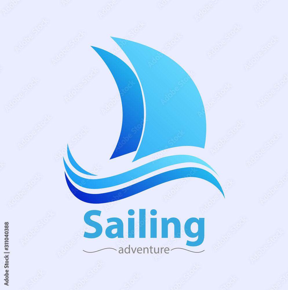 Vector abstract, Sailing adventure symbol or icon Vector abstract, Sailing adventure symbol or icon