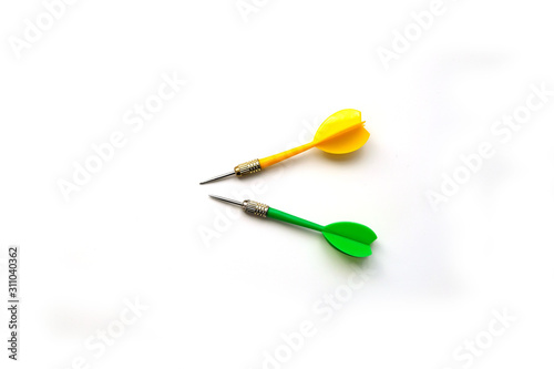 colorful dart arrows, standing on white background