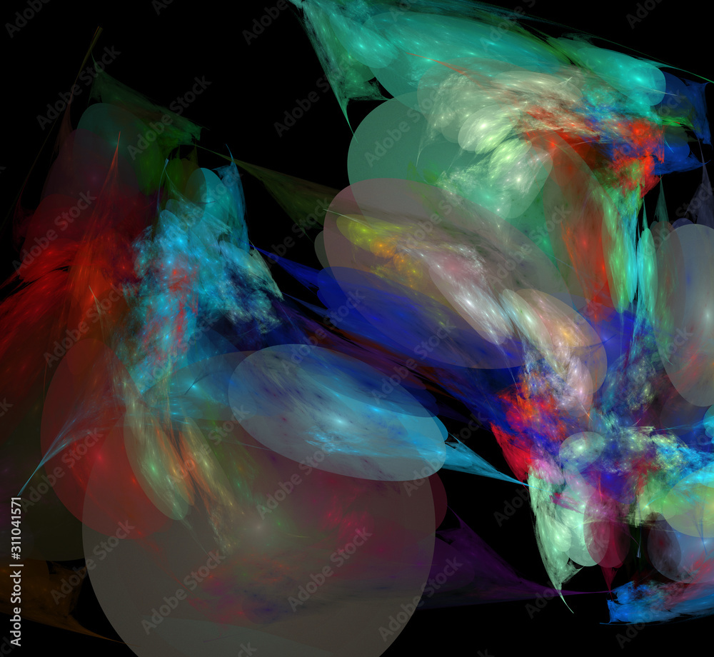 Naklejka premium Abstract fractal pattern on black background