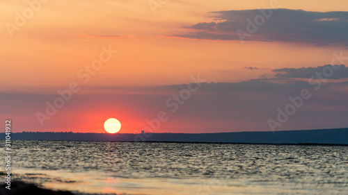Amazing Sunset over Estuary. Blagoveshenskaya  Black Sea  Russia.