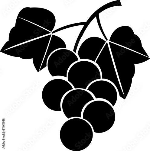 grapes silhouette icon vector
