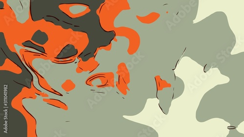 Background with abstract camouflage print. Texture with orange, black and light/deep gray colors. Print for phone case, gift and wrapping paper, pillow and textile/fabric.