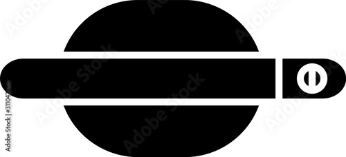 Black Car door handle icon isolated on white background.  Vector Illustration