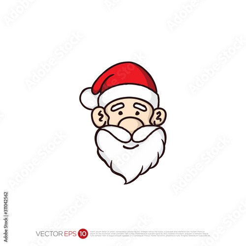 Pictograph of santa claus for template logo, icon, and identity vector designs. © Parja Studio