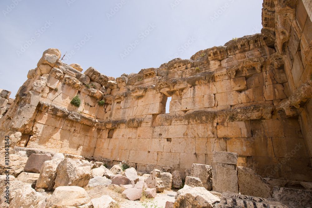 The Great Court. The ruins of the Roman city of Heliopolis or Baalbek in the Beqaa Valley. Baalbek, Lebanon - June, 2019