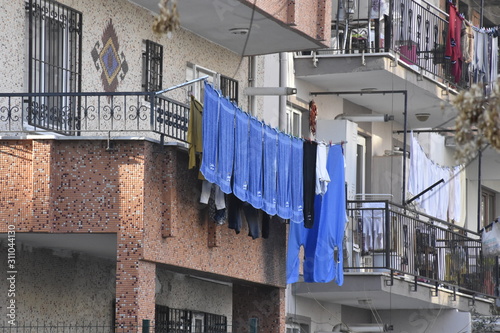 balcony-dried laundry photo