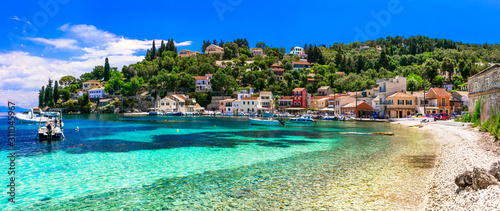 Authentic tranquil Paxos island. Scenic traditional Loggos fishing village. Ionian islands of Greece © Freesurf