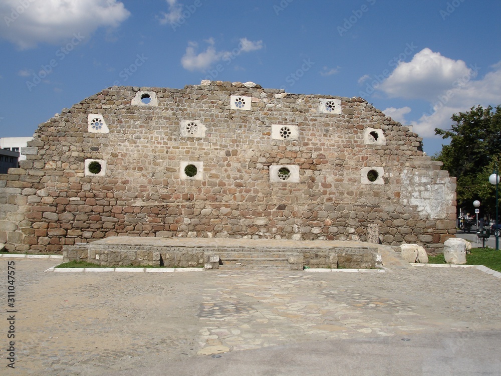 Remains of Wall of Kurshumli-Han wall in Prilep Macedonia