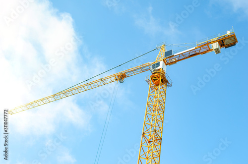 Tower construction crane.