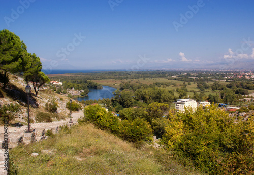 Landmarks of Albania. View from the Rozafa fortress in Shkodar. © julsop