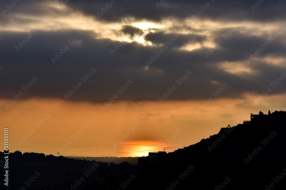 Sunset over the Mediterranean sea in Lebanon Sunset over the Mediterranean sea in Lebanon