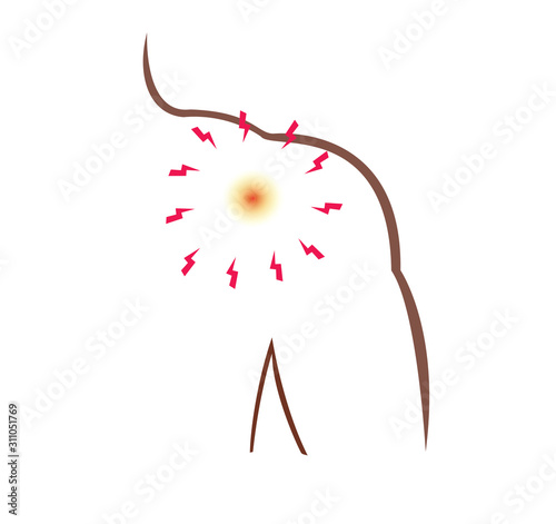 shoulder joint pain vector illustration