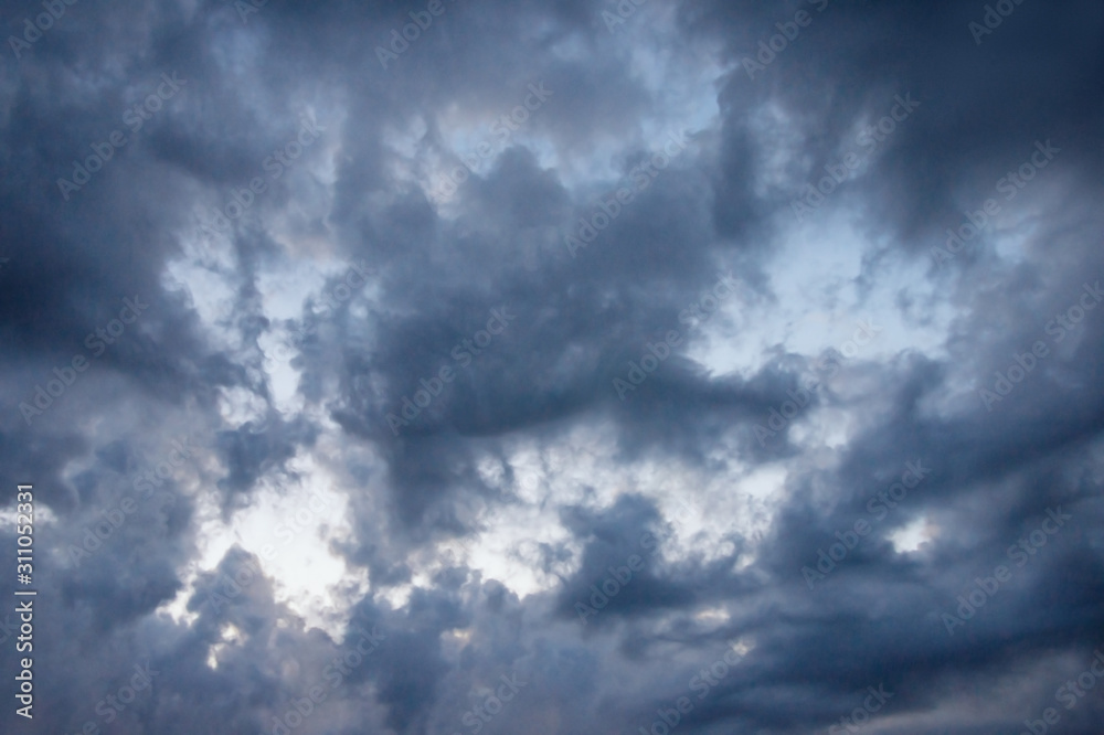Obraz premium Sky with dark Cirrocumulus clouds, background